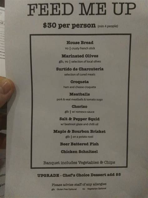 Menu at Roulettes Tavern restaurant, Parafield, Kings Rd.